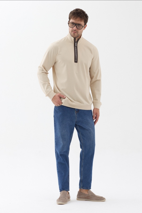 Orendahill Erkek Yarım Fermuarlı Dik Yaka Sweatshirt