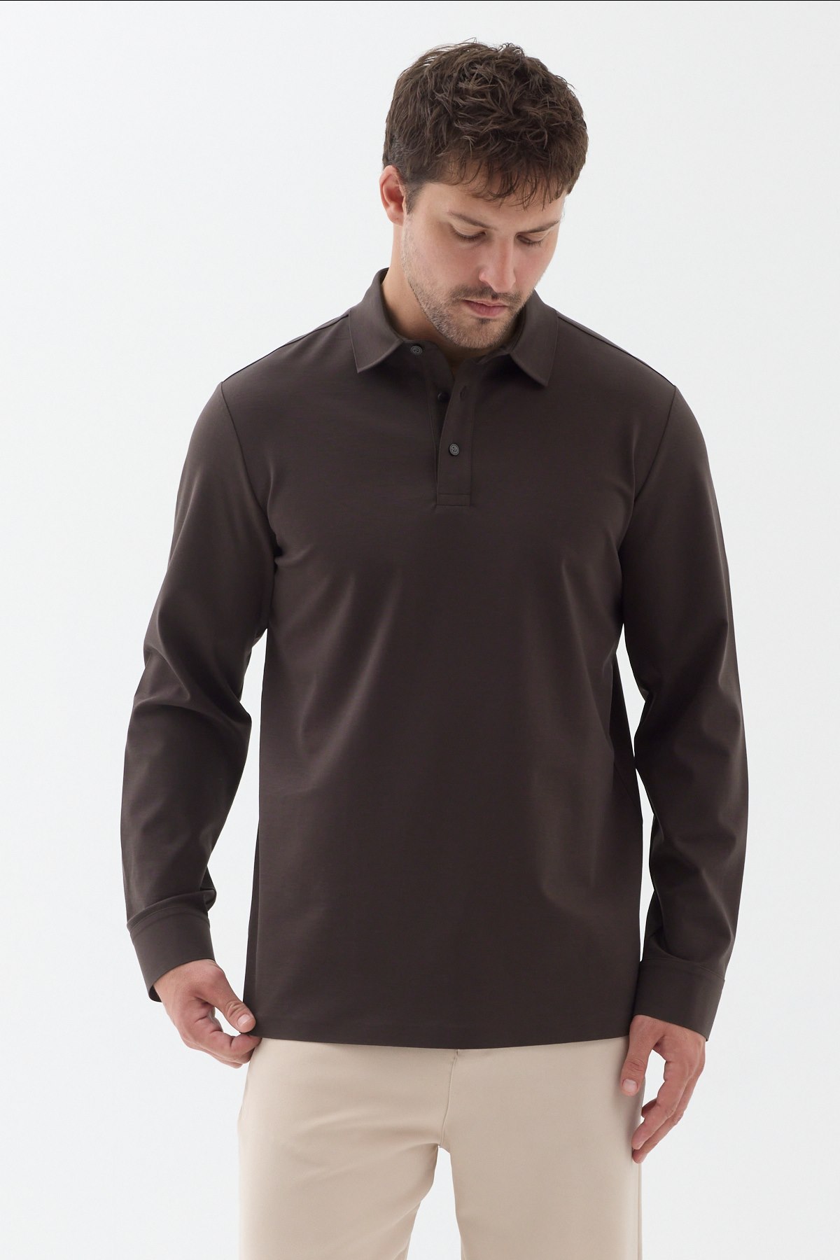 Orendahill Men's Long Sleeve Polo Shirt