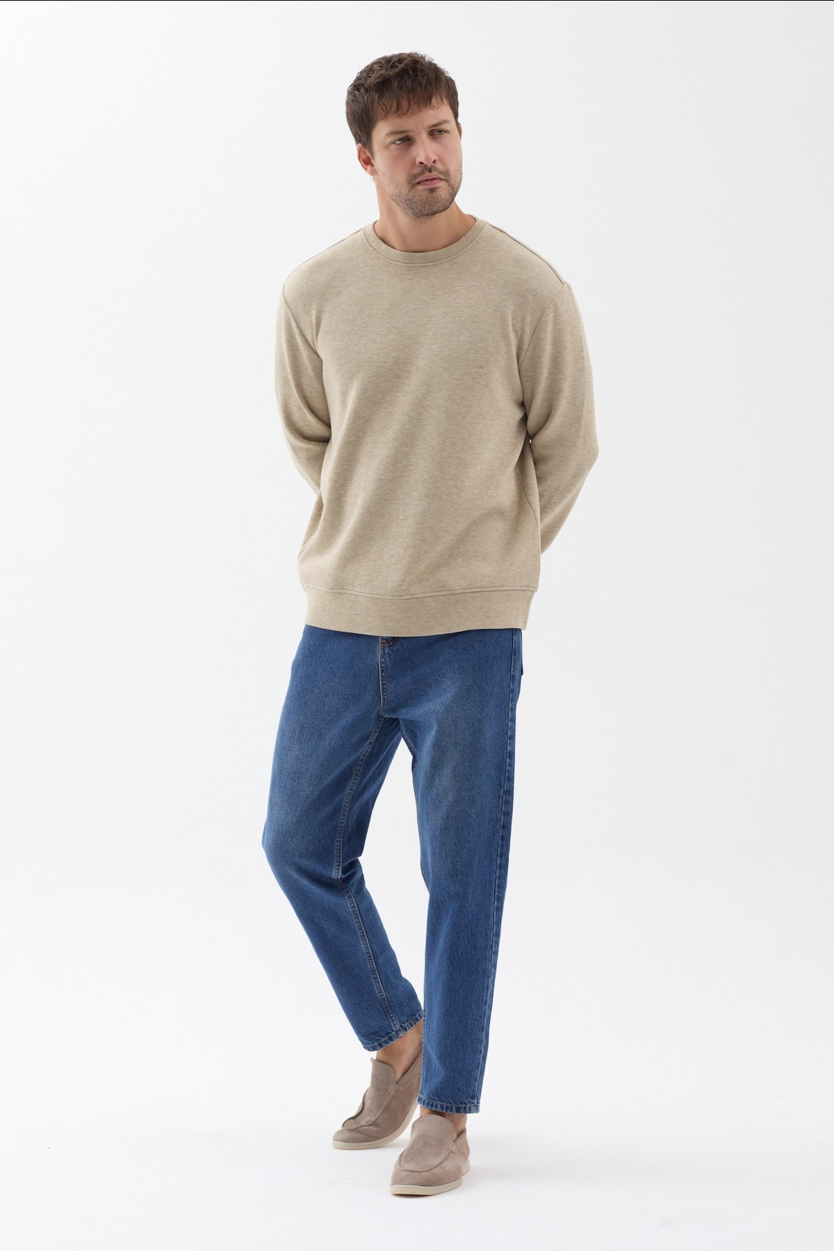 Orendahill Men's Melange Crew Neck Sweatshirt